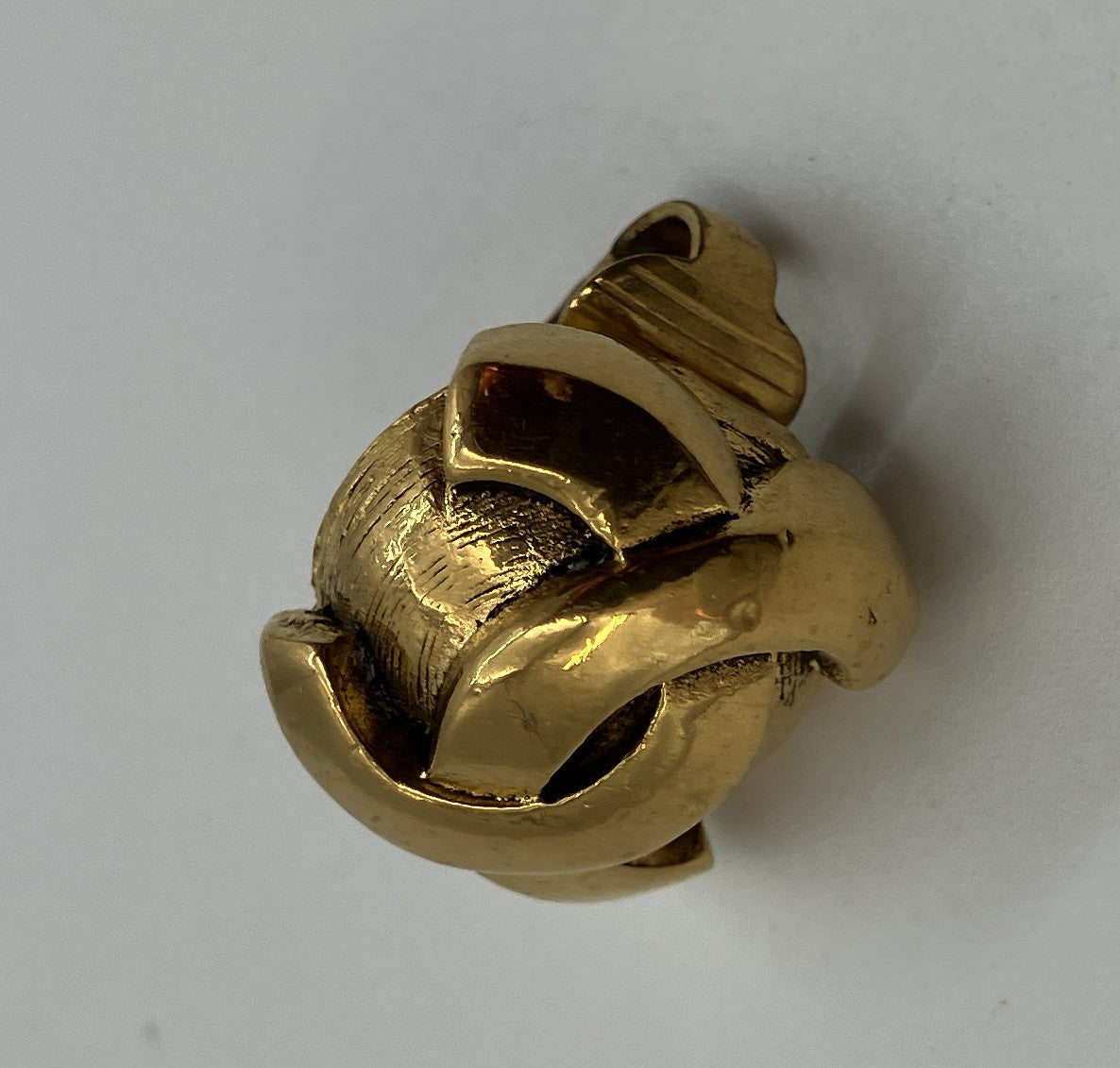 CHANEL CC Logo Gold-Tone Clip-On Earring Single Vintage GP ~1.7cm