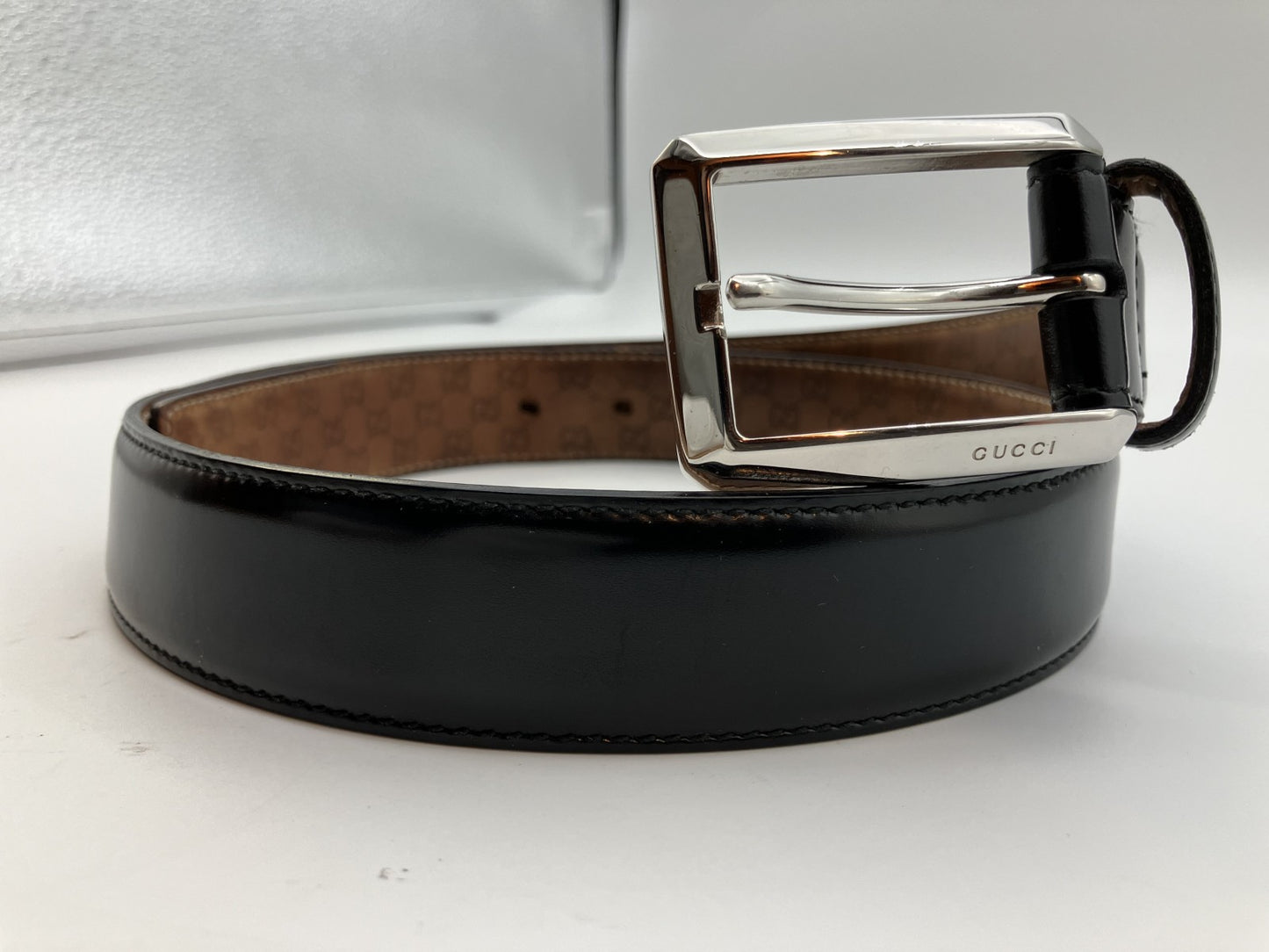 Guccissima Belt Total length 95cm (37.40 inch) Width 3cm (1.18 inch) 232832・1476・80・32 Black Free shipping 