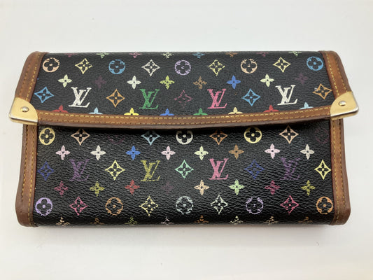 Louis Vuitton Monogram Multicolore Porte Tresor International Wallet M92658 Black
