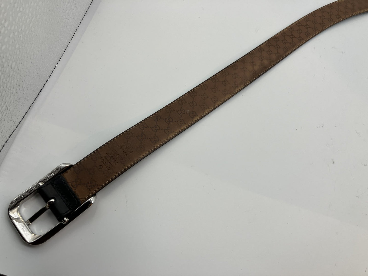 Guccissima Belt Length 107 cm (42.13 inch) Width 3 cm (1.18 inch) 256827 525040 Black