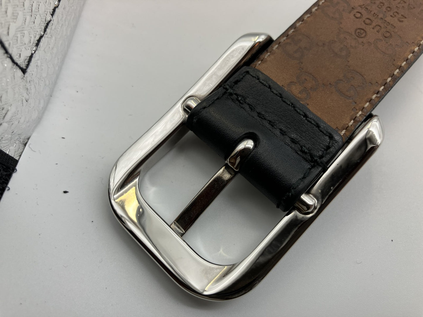 Guccissima Belt Length 107 cm (42.13 inch) Width 3 cm (1.18 inch) 256827 525040 Black