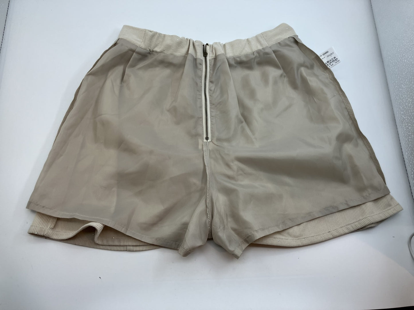 ROPE PICNIC White Top Size 36 (Bust 37-17.7") + Beige A-line Skirt Size L (Waist 33-15.7") Set Up with Wearing Pictures Lined Beautiful Simple Coordination Follow 5%