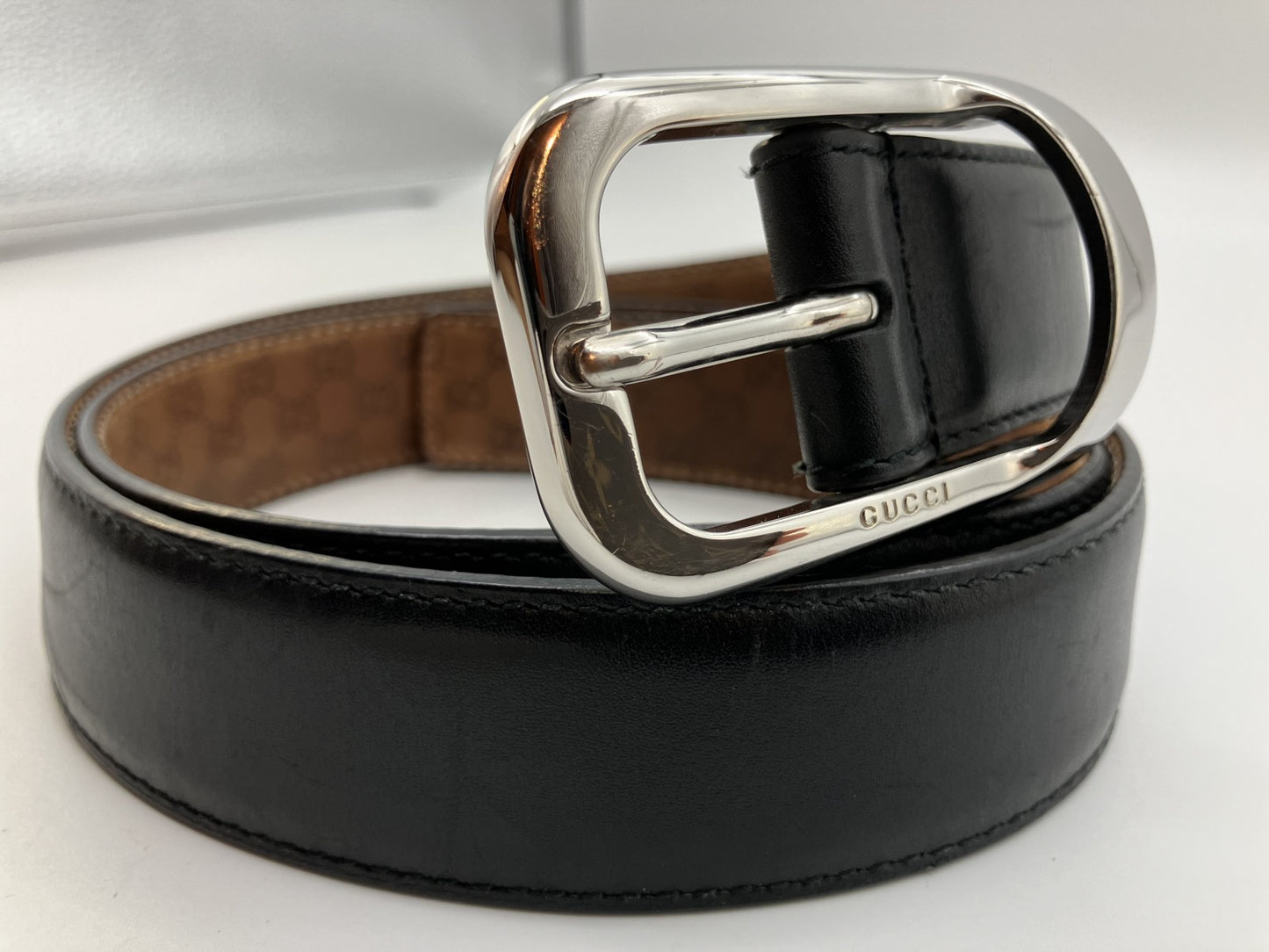 Guccissima Belt Total length 107cm(42.13 inch) Width 3cm(1.18 inch) 256827 525040 Black Free shipping 