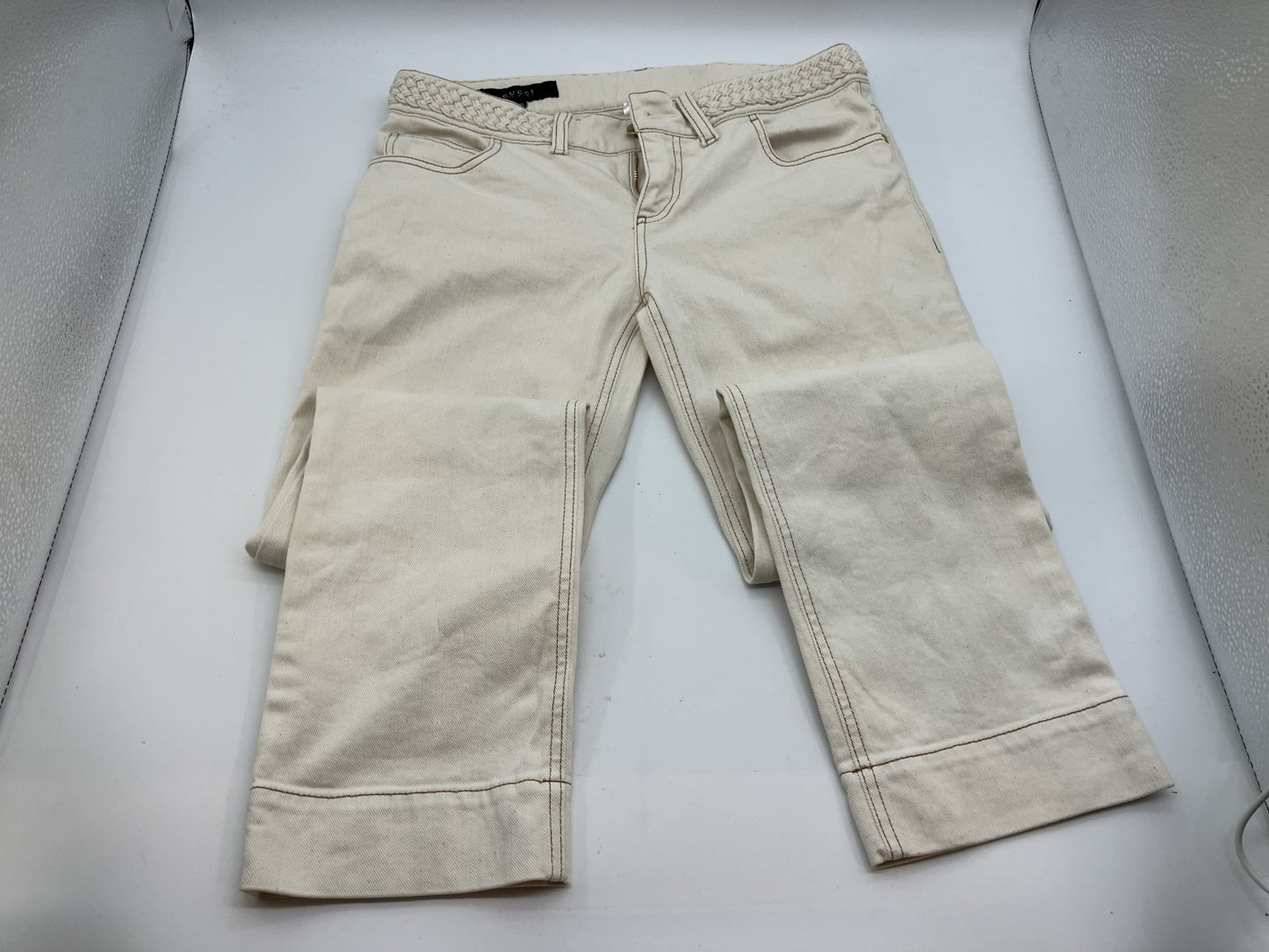 GUCCI denim pants white size 40 (waist: 40cm) (inseam: 70cm) (hips: 45cm) (thigh width: 26cm) (sleeve width: 17cm) Free shipping 