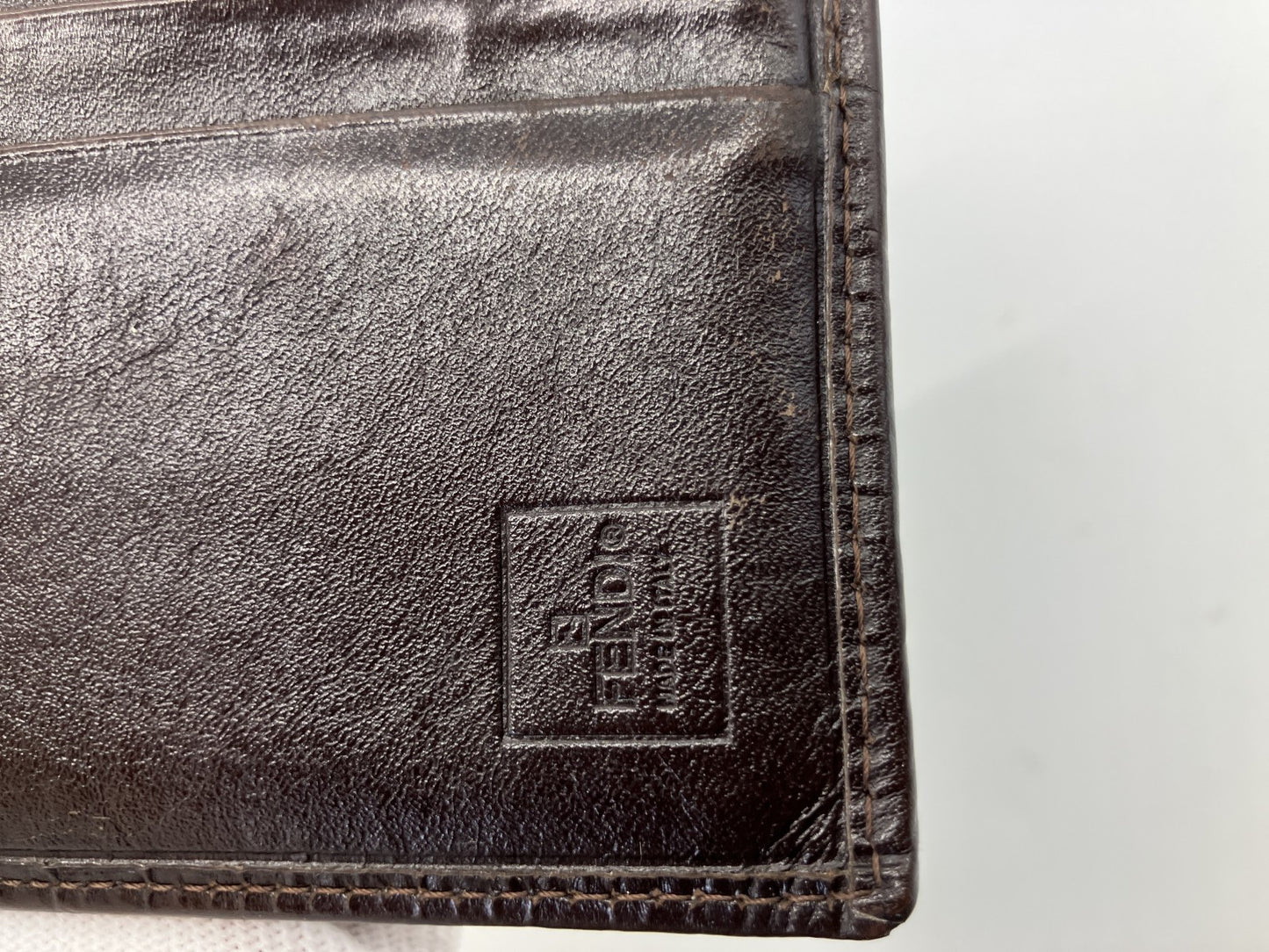 Fendi Zucca Long Wallet Brown Canvas Leather FF Logo Bifold Vintage Italy