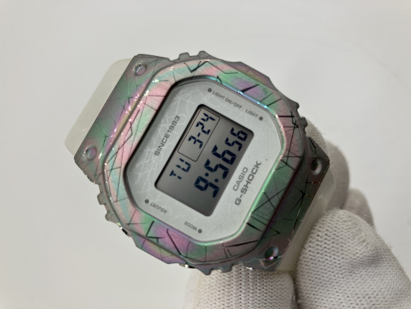 Unused CASIO G-SHOCK 40th Anniversary GM-S5640GEM-7JR Rainbow Metal Clear Band Digital Watch With Box