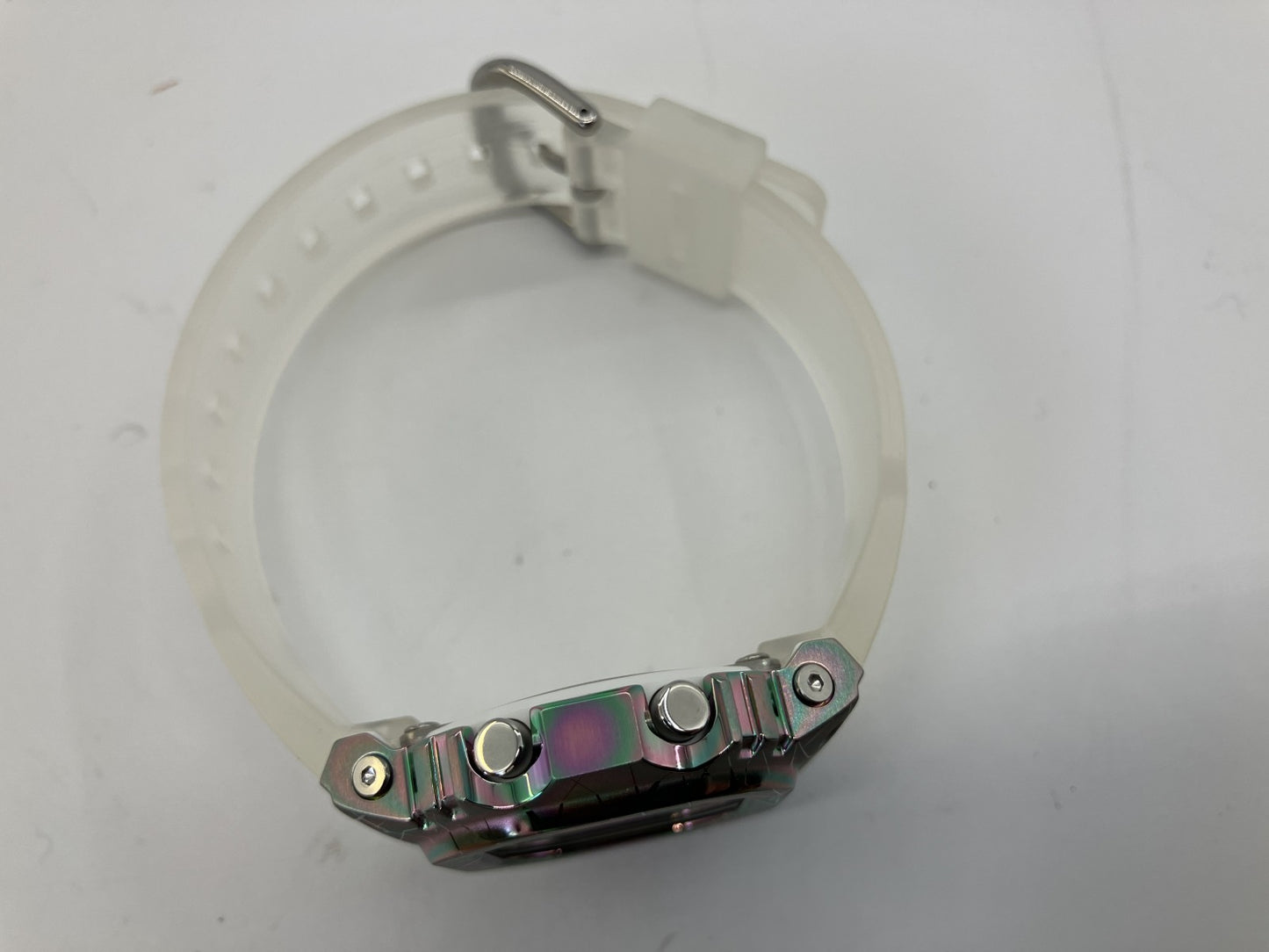 Unused CASIO G-SHOCK 40th Anniversary GM-S5640GEM-7JR Rainbow Metal Clear Band Digital Watch With Box
