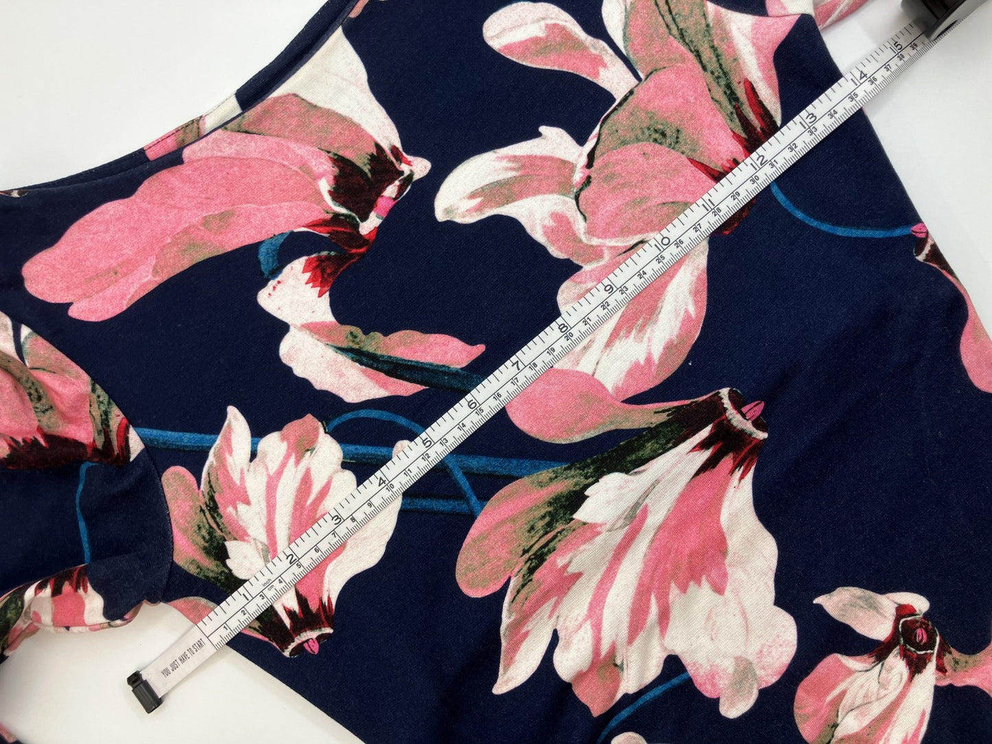 [Wearing picture included] ERDEM Navy x Pink Floral Print Bodycon Dress S-M Size