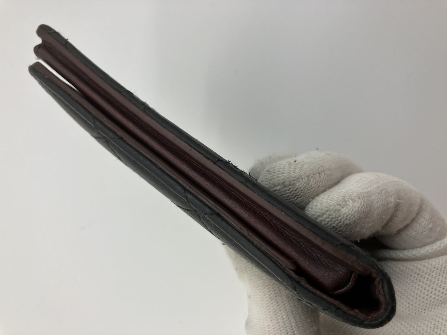 Chanel Phone Case Black Caviar Skin 12.8×6.8×1.5cm Quilted Leather with Serial Sticker Made in France