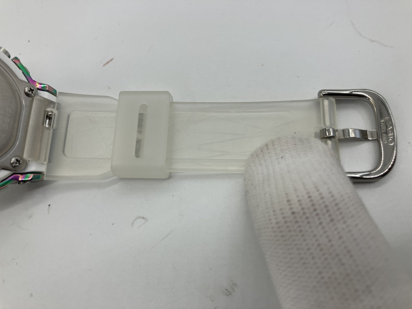 Unused CASIO G-SHOCK 40th Anniversary GM-S5640GEM-7JR Rainbow Metal Clear Band Digital Watch With Box