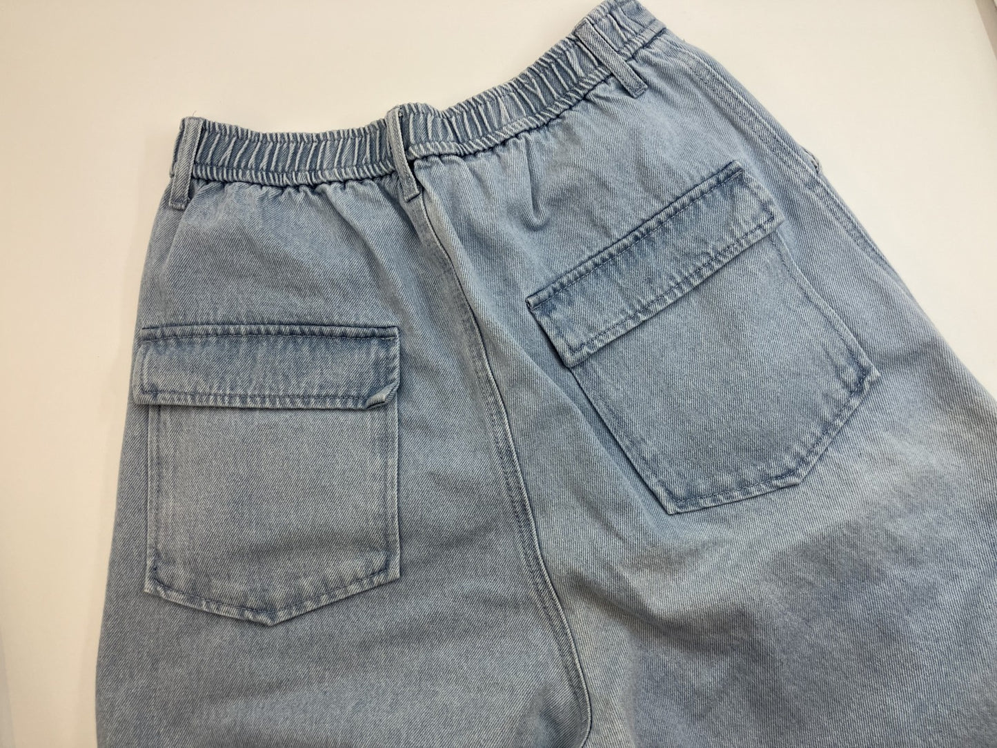 [Beautiful item] Tube top x wide cargo denim set, 2-piece set,