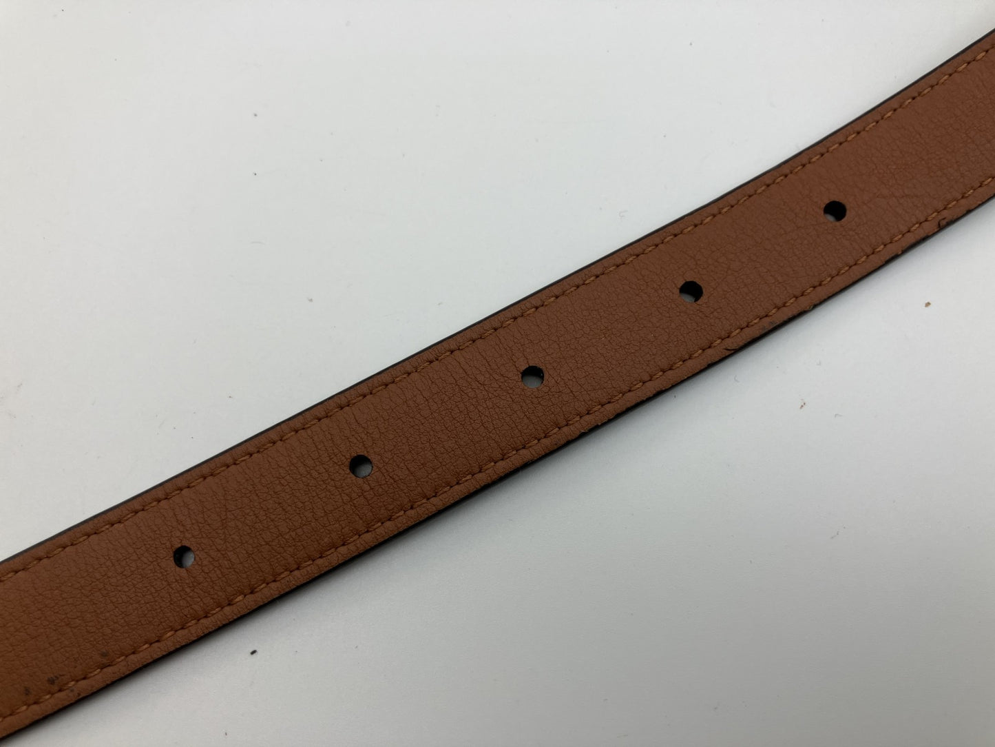 Louis Vuitton Belt Monogram Canvas Brown Gold Buckle 81cm x 2cm Made in Spain (Defect: Missing Bar)