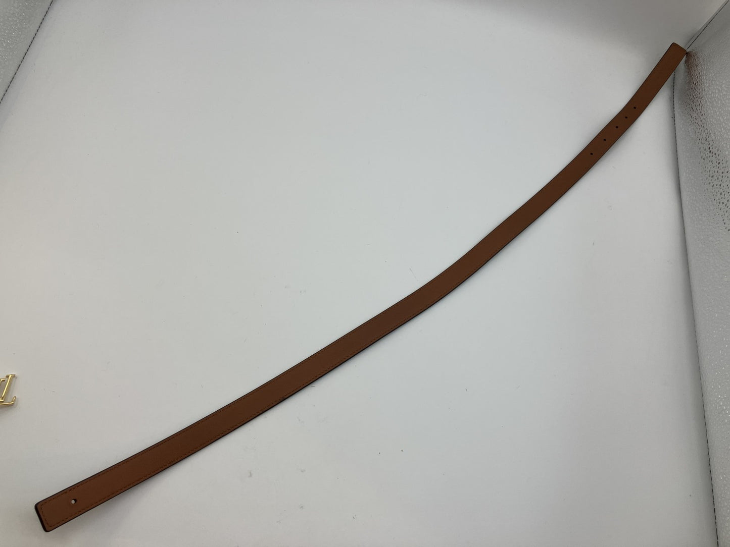 Louis Vuitton Belt Monogram Canvas Brown Gold Buckle 81cm x 2cm Made in Spain (Defect: Missing Bar)