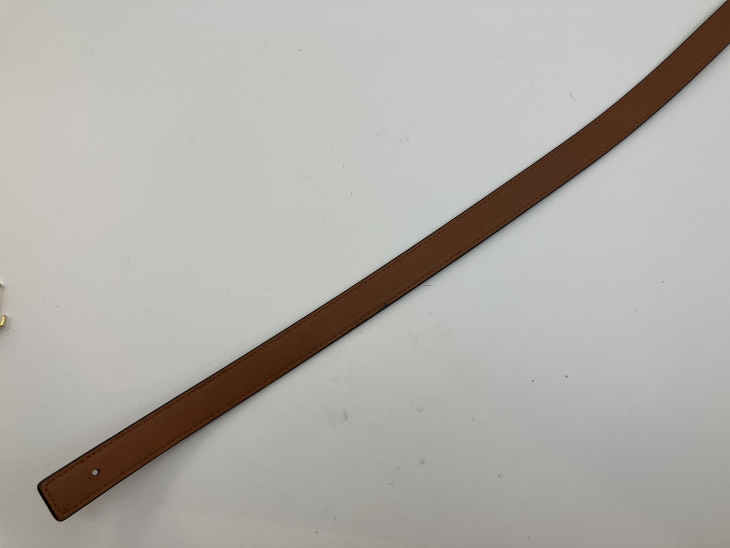 Louis Vuitton Belt Monogram Canvas Brown Gold Buckle 81cm x 2cm Made in Spain (Defect: Missing Bar)