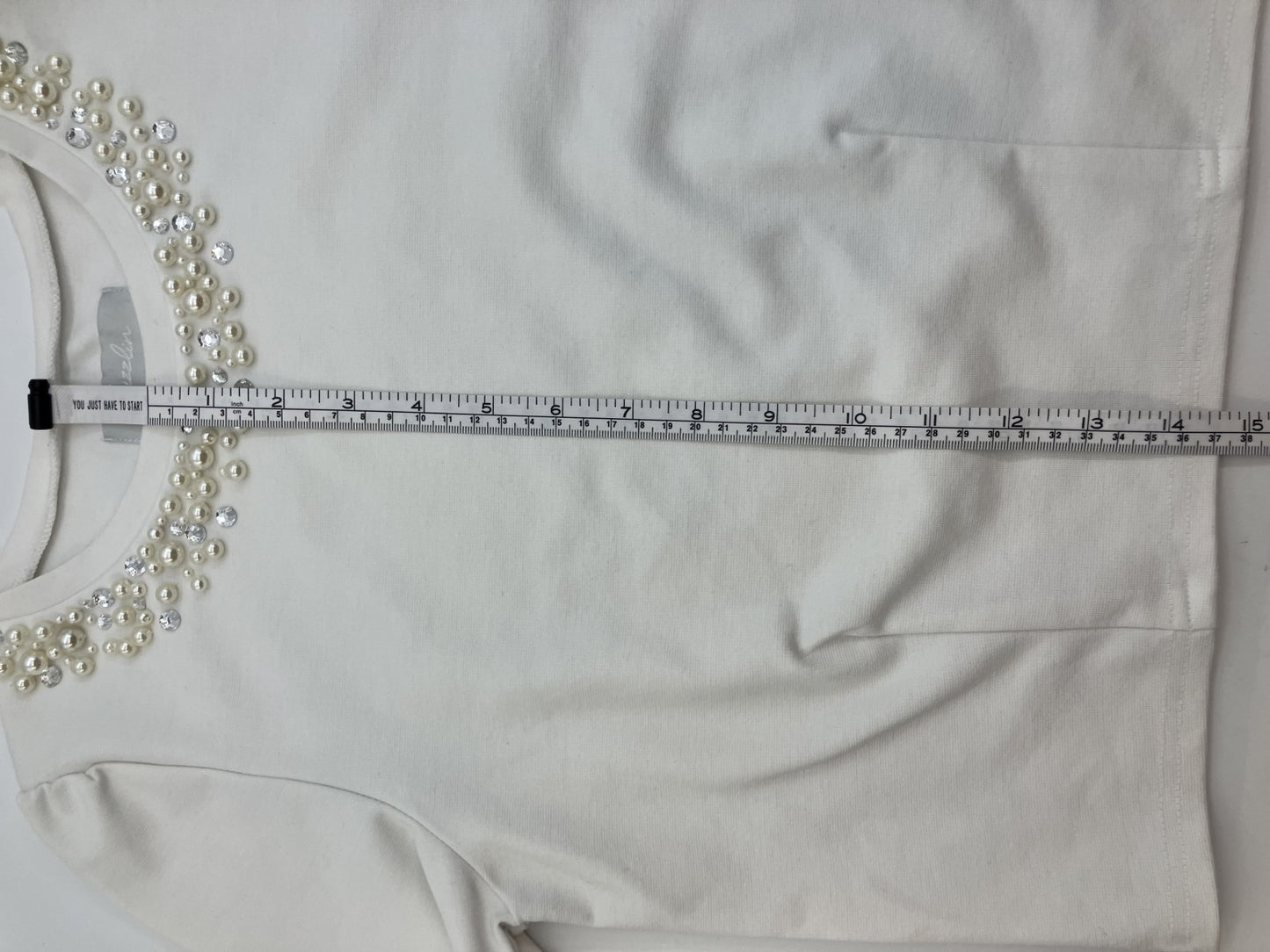 Stripe Pattern Wide Pants & Pearl Top Set Try-on Image Available