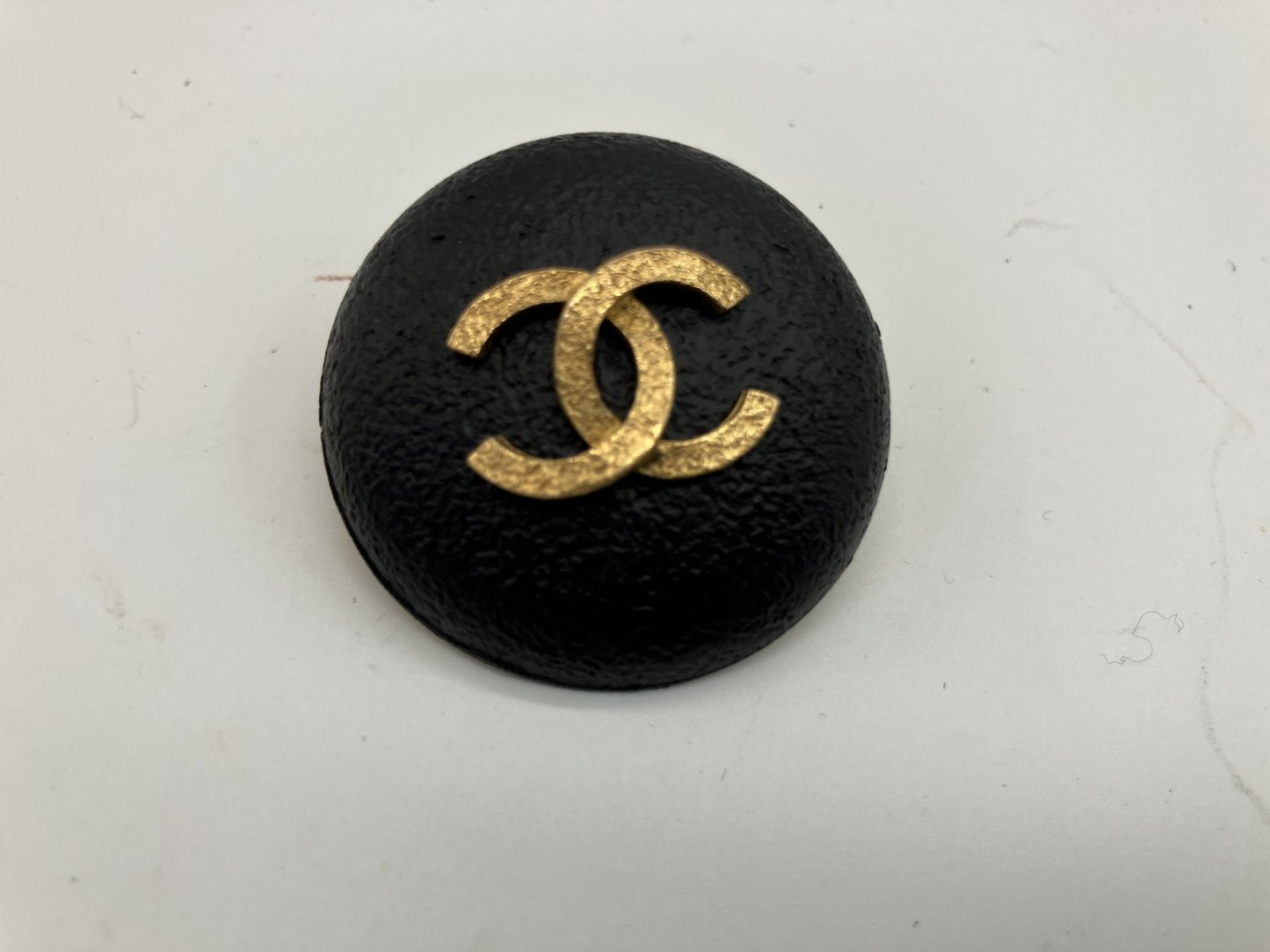 CHANEL CC Logo Earrings 93A Black Gold Clip On Large 3.7cm Single Vintage