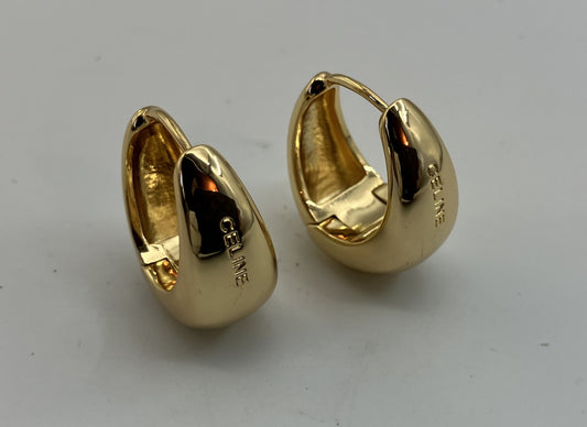 CELINE Pierced Earrings Gold