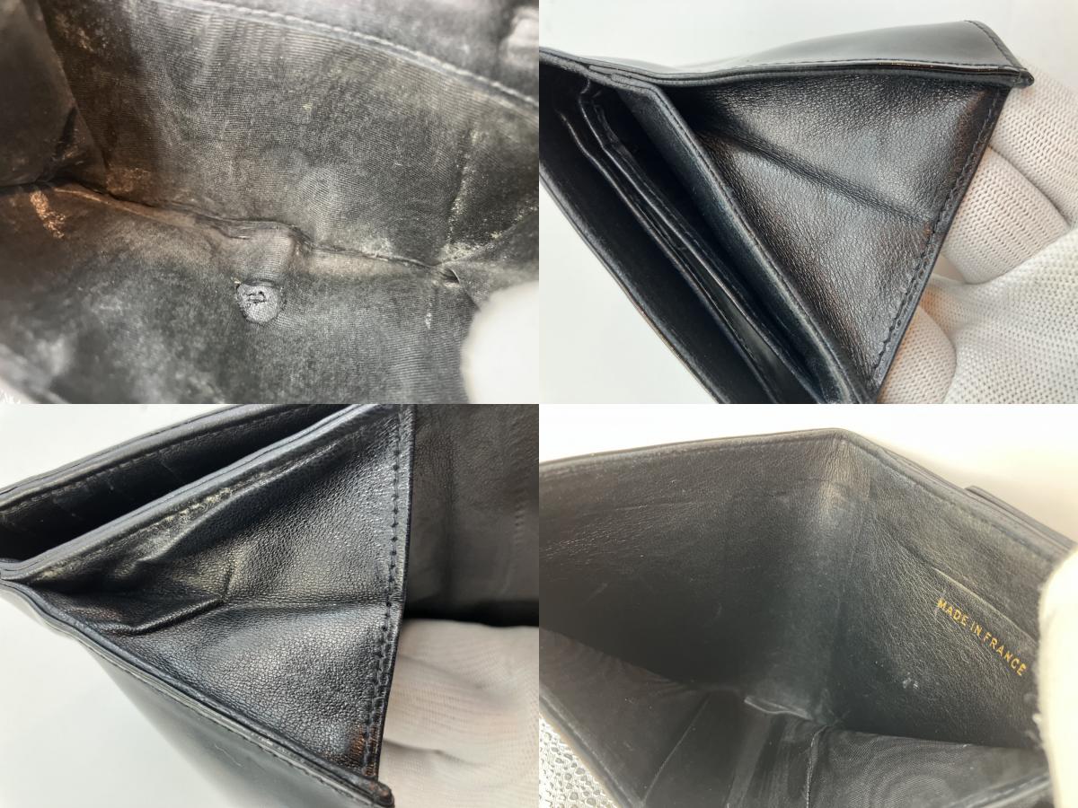 Chanel Enamel Bi-Fold Compact Wallet Black 11.5x3.9" Sticker Included