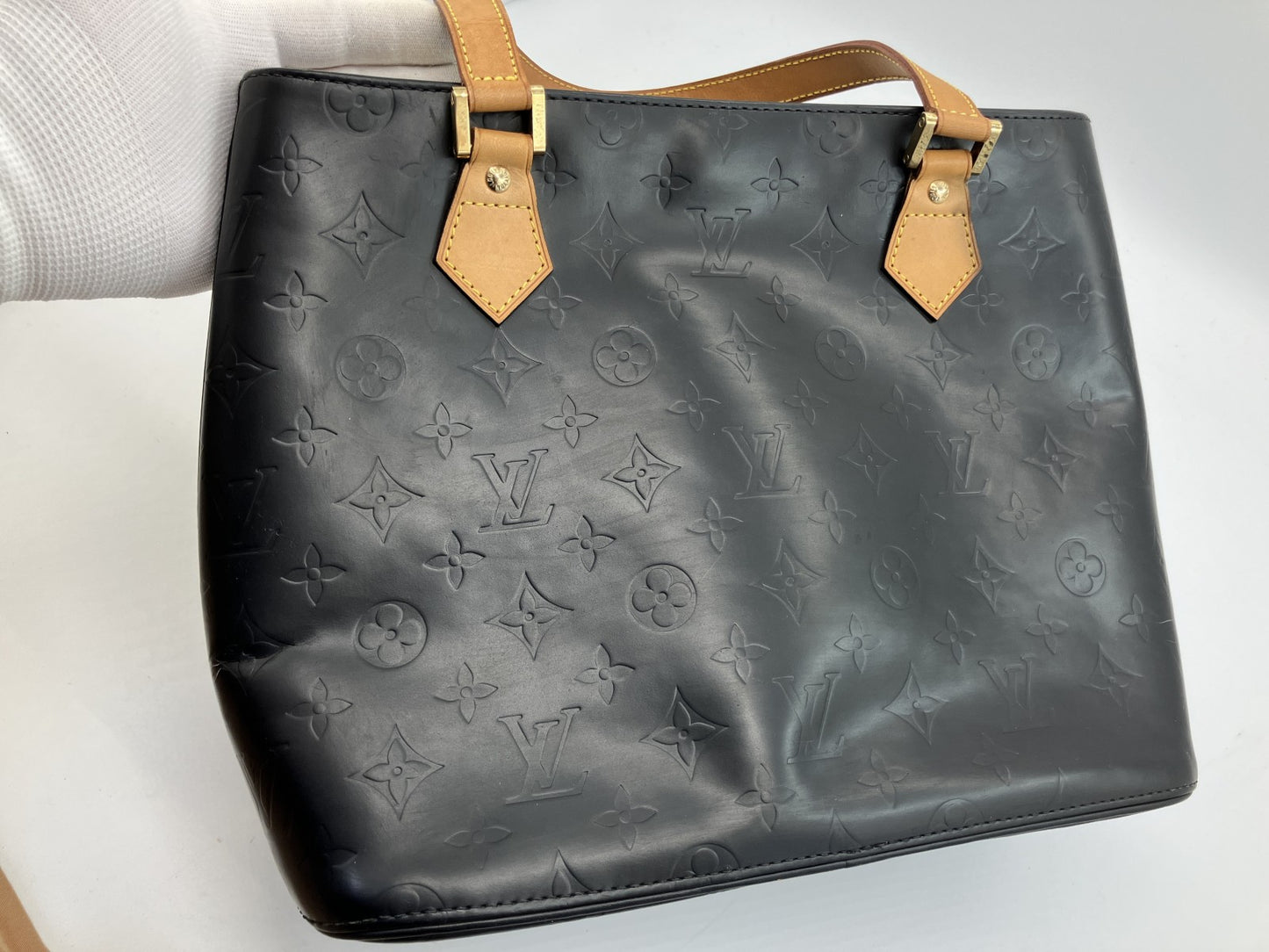 LOUIS VUITTON Vernis Tote Bag Black Recolored TH0051 Patent Leather