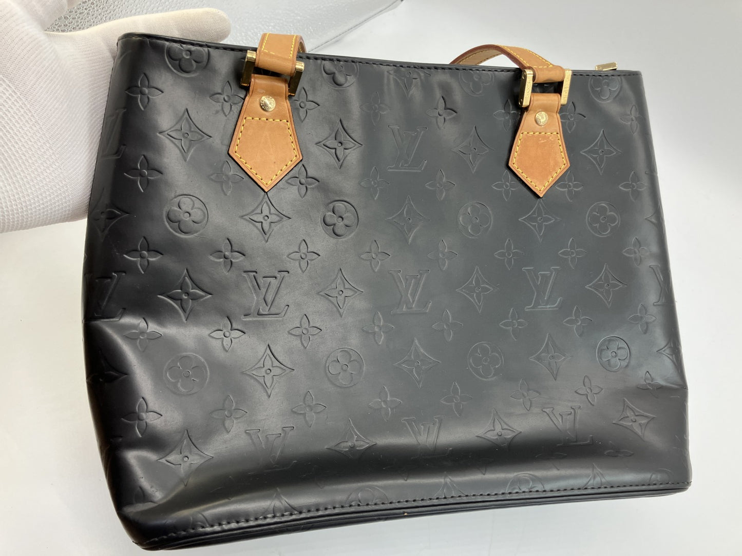 LOUIS VUITTON Vernis Tote Bag Black Recolored TH0051 Patent Leather