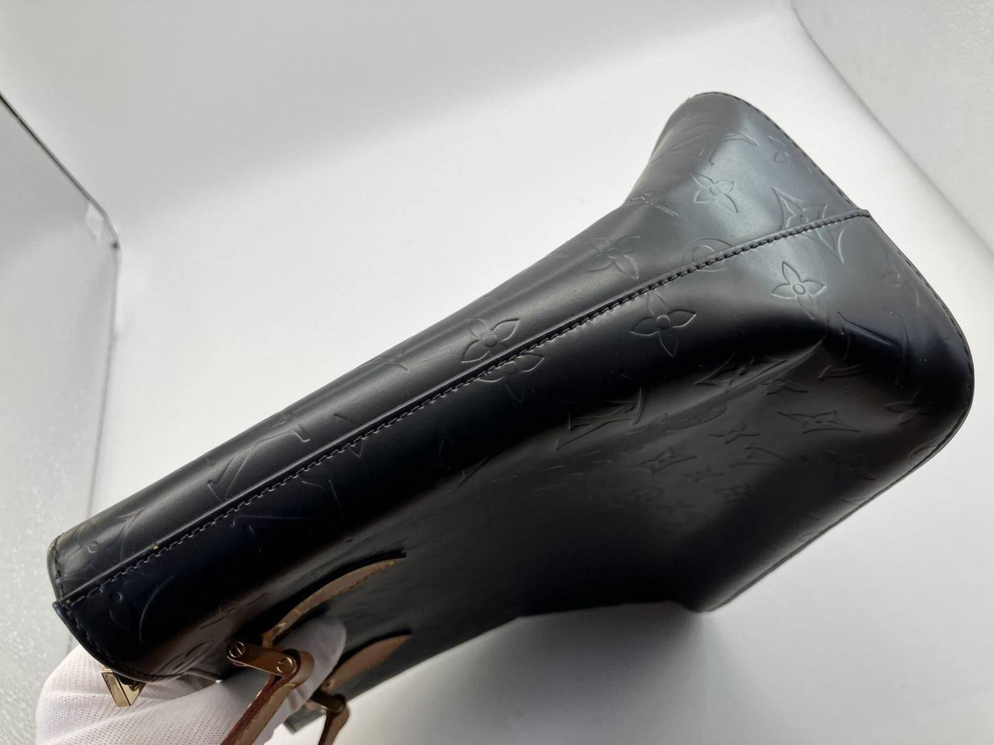 LOUIS VUITTON Vernis Tote Bag Black Recolored TH0051 Patent Leather
