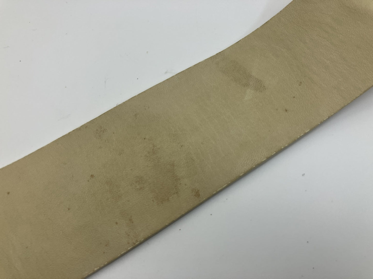 CHANEL 01S Icon Leather Waist Belt 95cm Beige Gold Bar Made in France