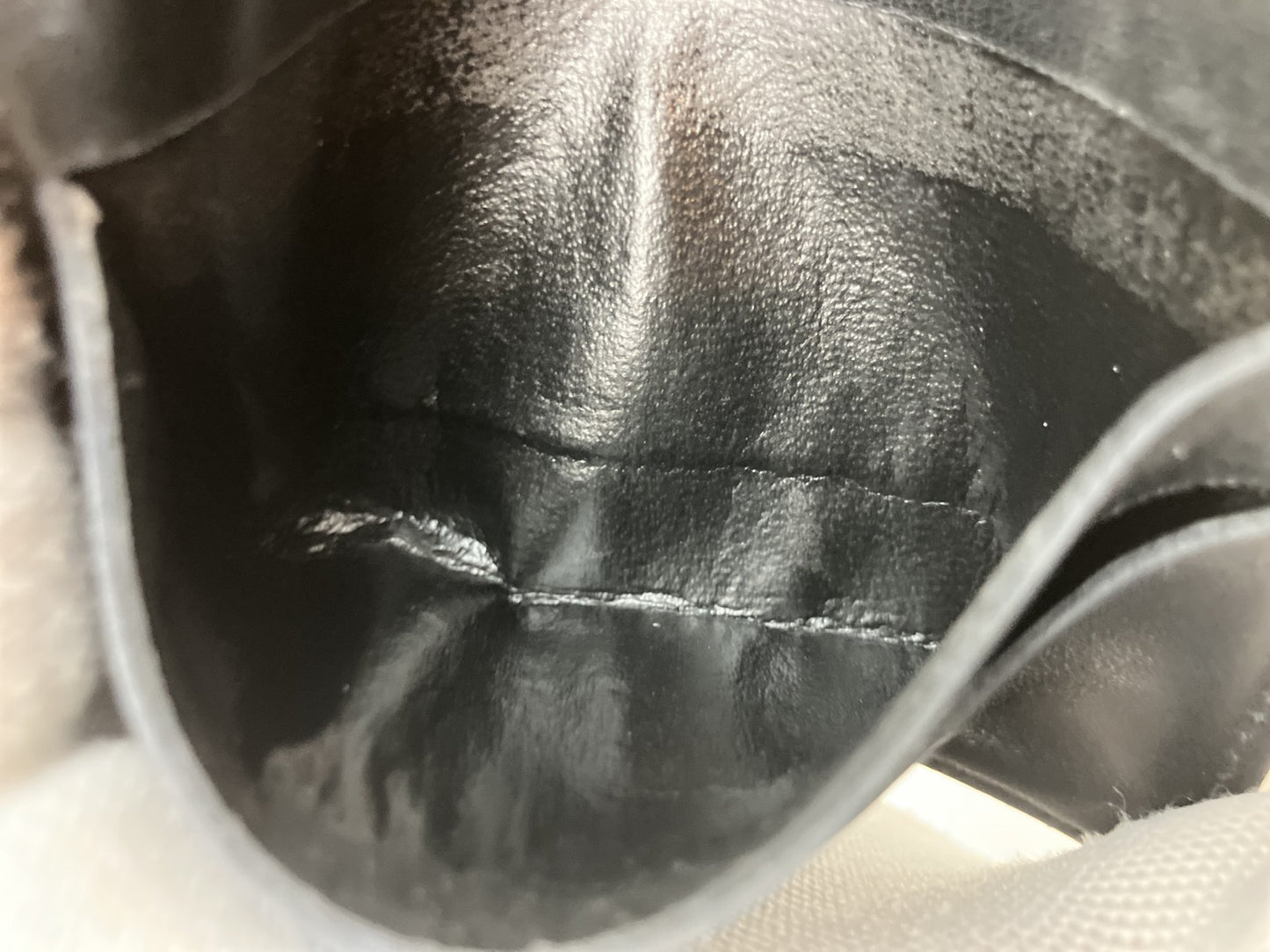 Chanel Enamel Bi-Fold Compact Wallet Black 11.5x3.9" Sticker Included