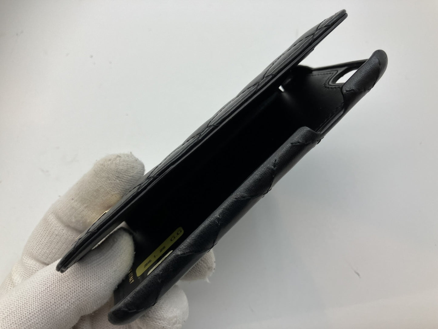 CHANEL calf iphone se2 se3 phone case black