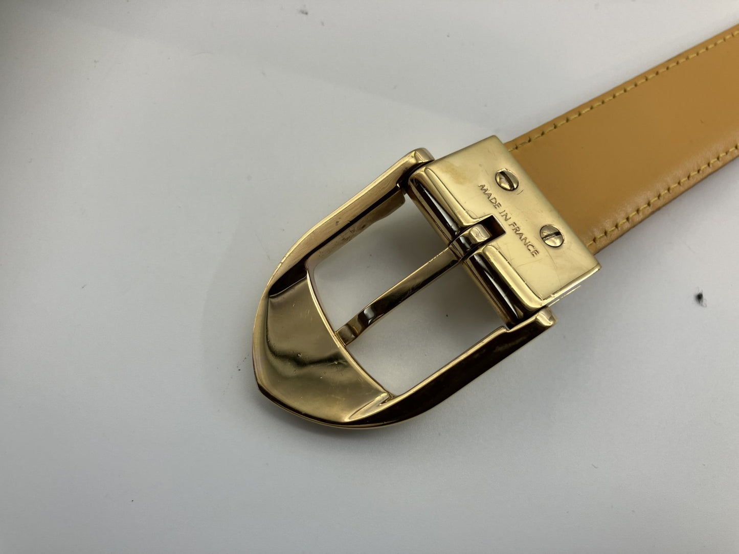 LOUIS VUITTON Santur Classic Belt R10051 CT1905 Total length 85cm Yellow Free shipping 