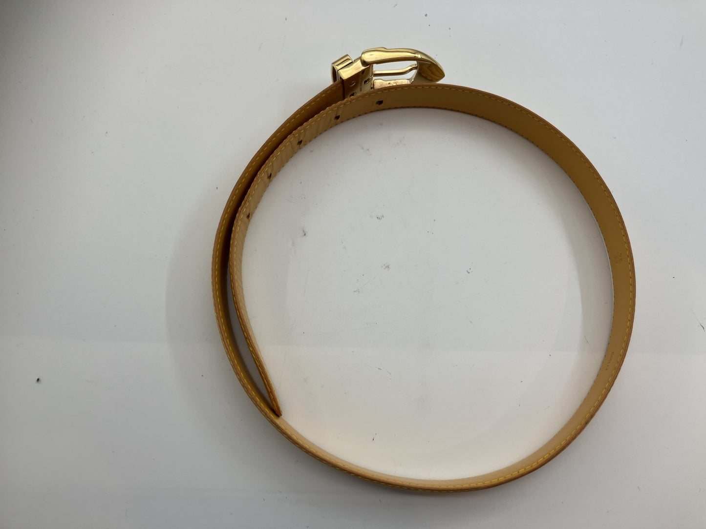 LOUIS VUITTON Santure Classic Belt R10051 CT1905 Total length 85cm Yellow