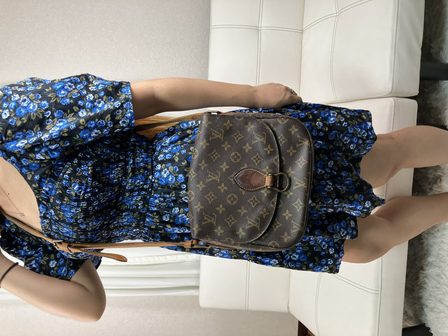 Louis Vuitton Saint Cloud MM M51243 Monogram Shoulder Bag 9811VI Brown