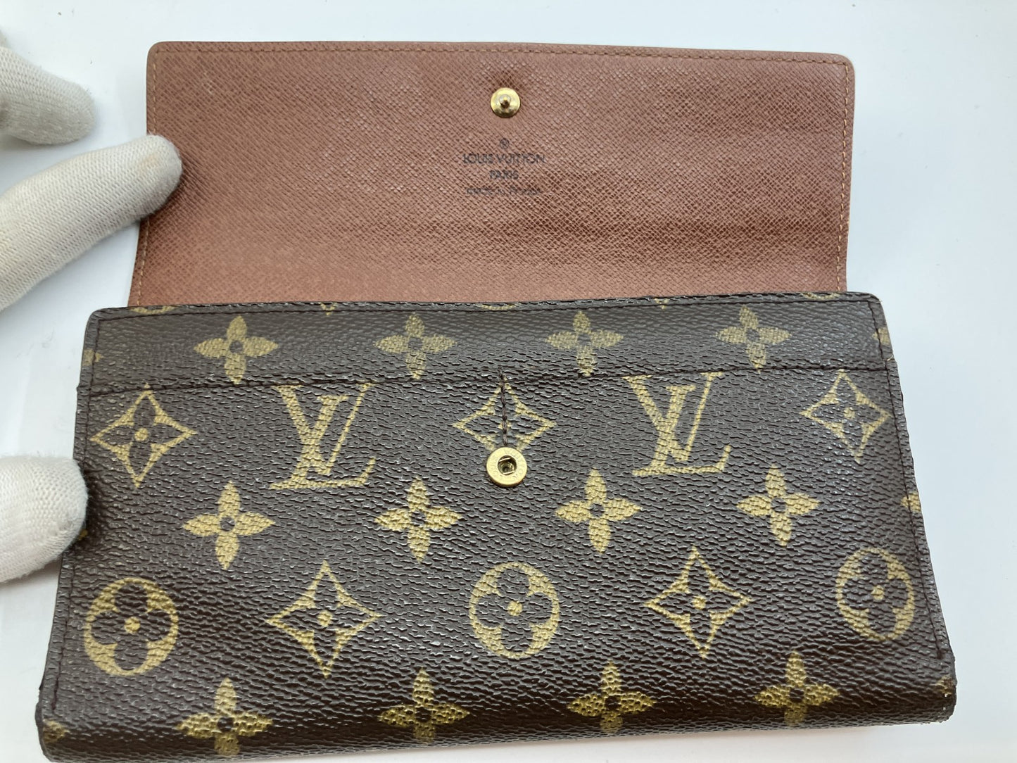 Louis Vuitton Monogram Portefeuille Tresor International Long Wallet M61215 Brown 19×10cm
