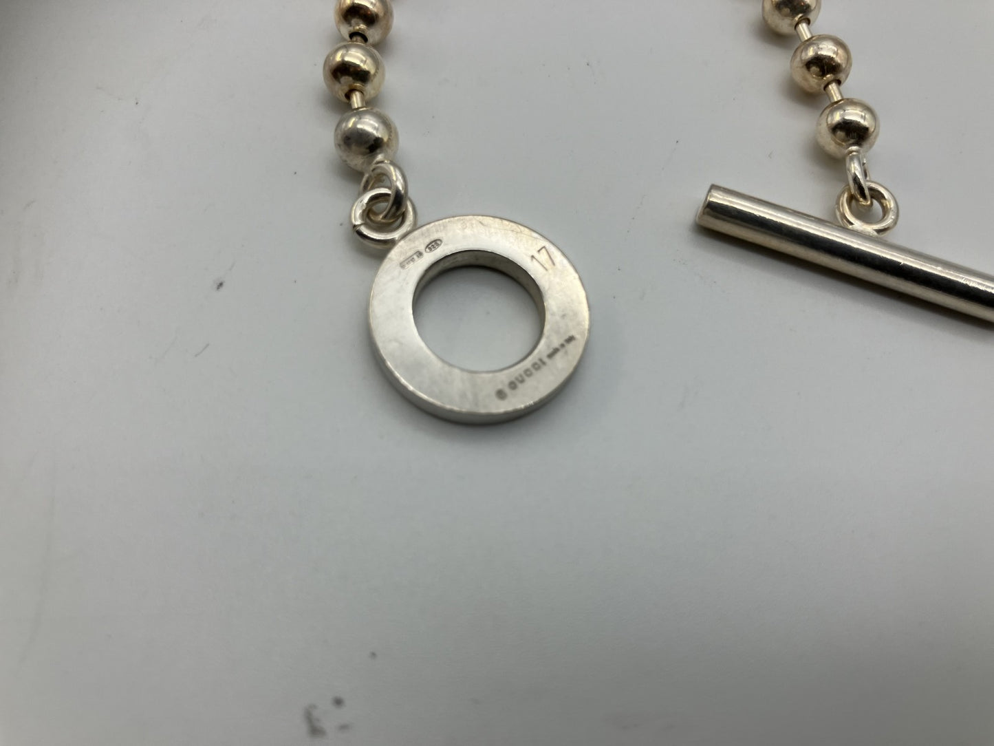Gucci Ball Chain Bracelet SV925 14.8g 18.5cm length 5mm ball diameter