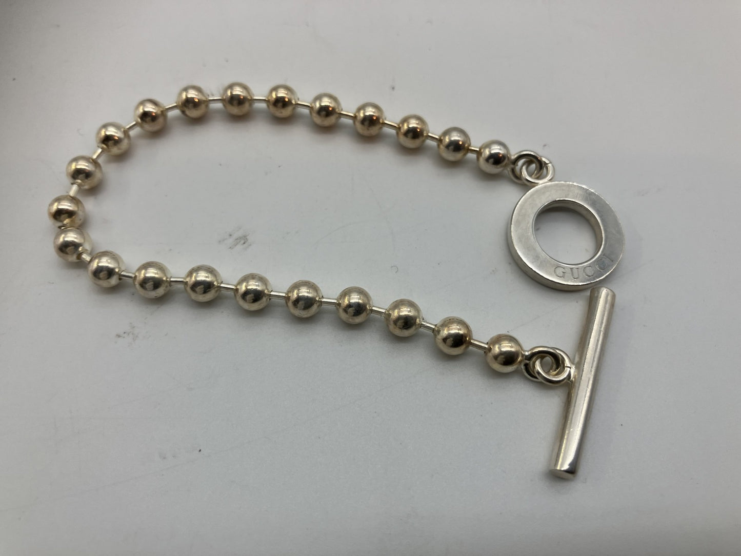 Gucci Ball Chain Bracelet SV925 14.8g 18.5cm length 5mm ball diameter