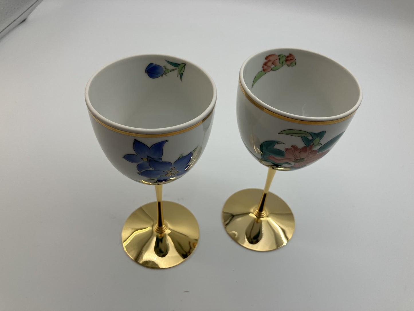 Kutani Ware KUTANI Wine Glasses - Set of 2 - Height: 15 cm, Width: 7 cm -