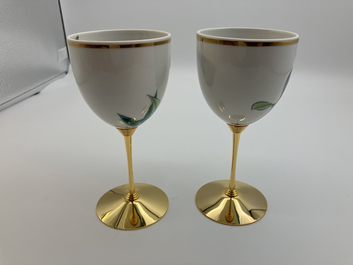 Kutani Ware KUTANI Wine Glasses - Set of 2 - Height: 15 cm, Width: 7 cm -