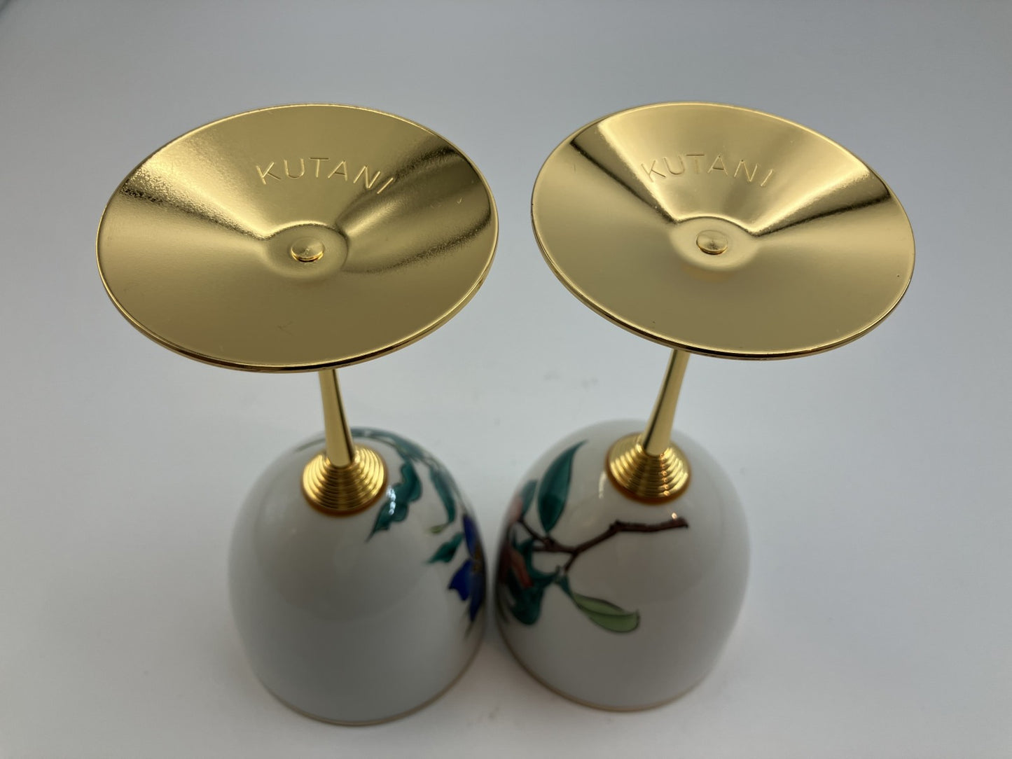 Kutani Ware KUTANI Wine Glasses - Set of 2 - Height: 15 cm, Width: 7 cm -