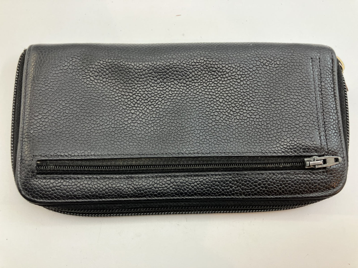 Chanel Caviar Skin Purse Zip Seal (No. 8) Black 20x10cm