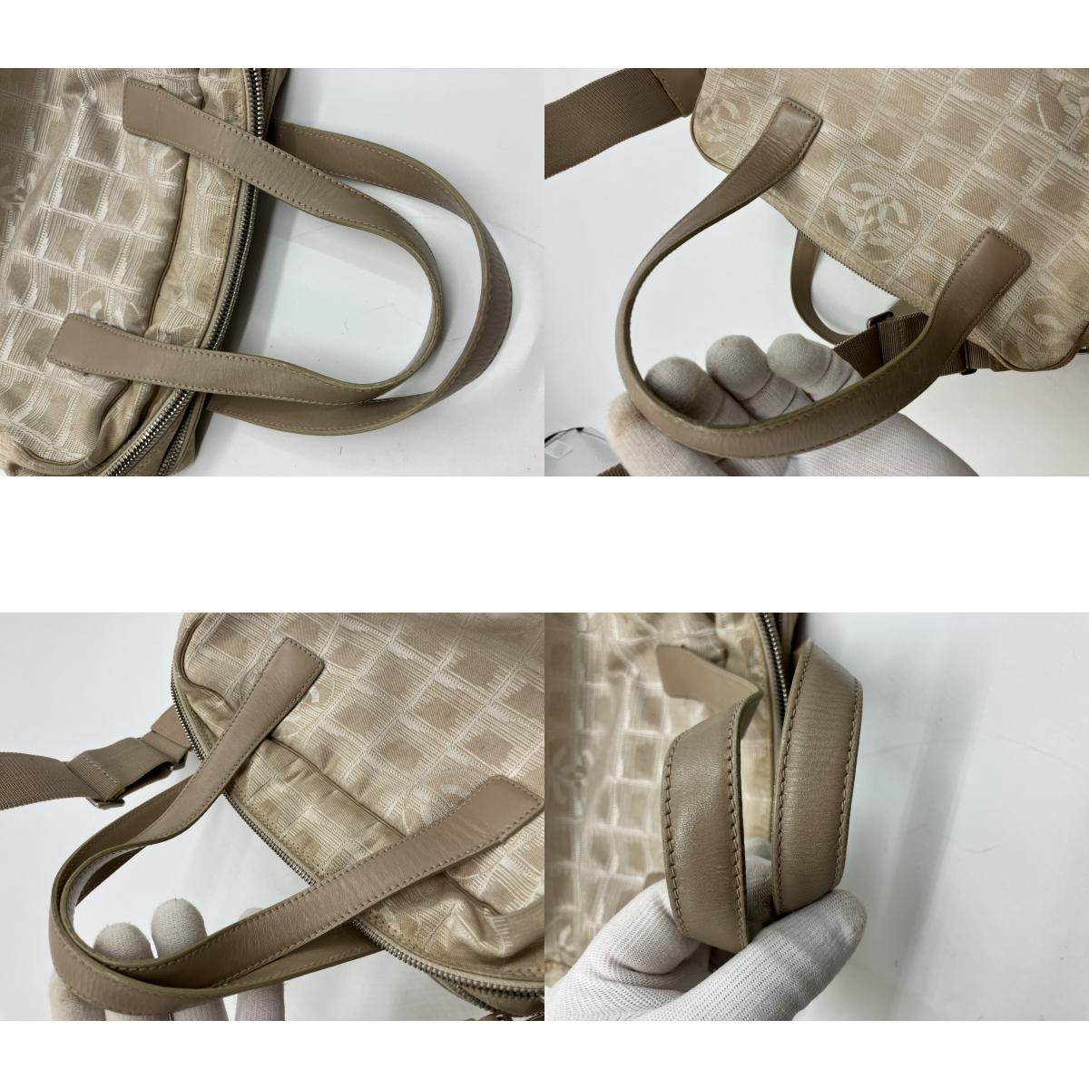 CHANEL New Travel Line 2WAY Bag Beige Canvas Serial 7075948