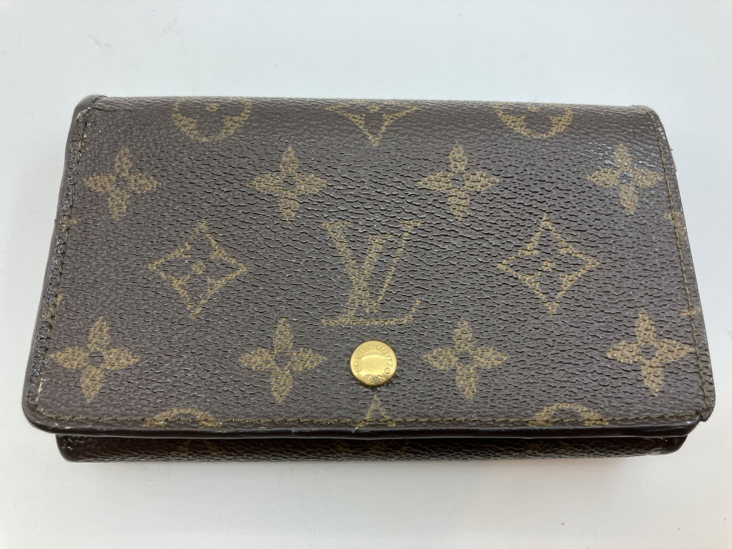 Louis Vuitton Monogram Bifold Compact Zip Wallet Brown Canvas Made in France