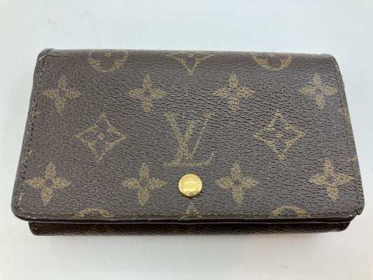 Louis Vuitton Monogram Bifold Compact Zip Wallet Brown Canvas Made in France