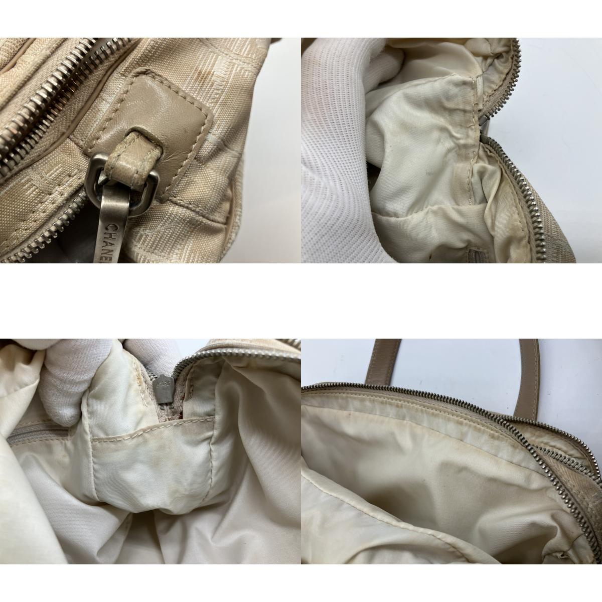 CHANEL New Travel Line 2WAY Bag Beige Canvas Serial 7075948