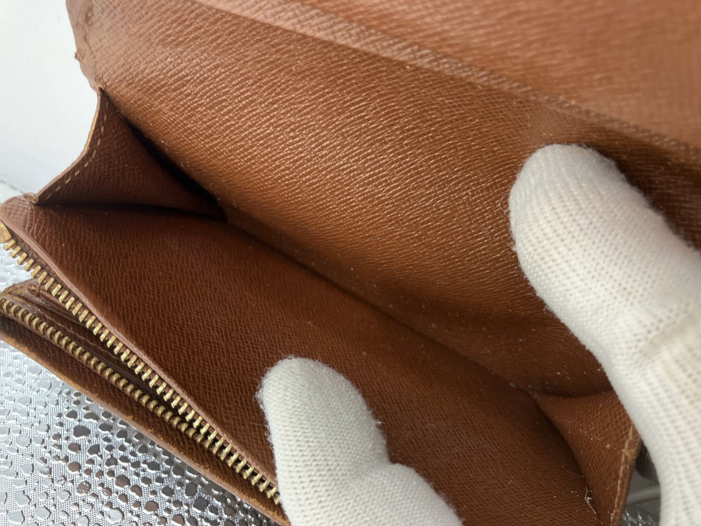 Louis Vuitton Monogram Bifold Compact Zip Wallet Brown Canvas Made in France