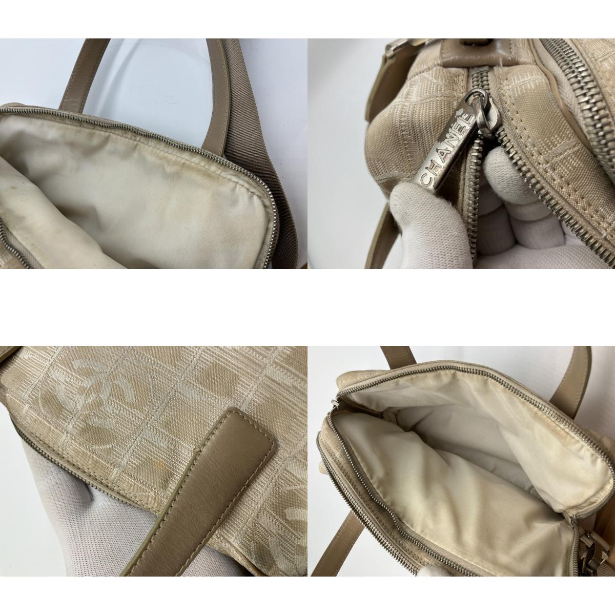 CHANEL New Travel Line 2WAY Bag Beige Canvas Serial 7075948