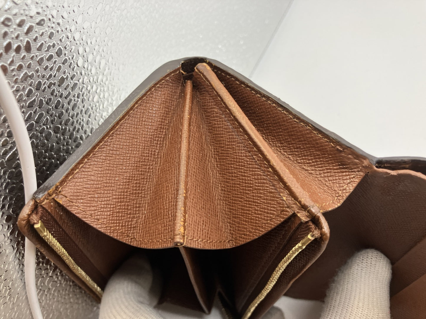 Louis Vuitton Monogram Bifold Compact Zip Wallet Brown Canvas Made in France