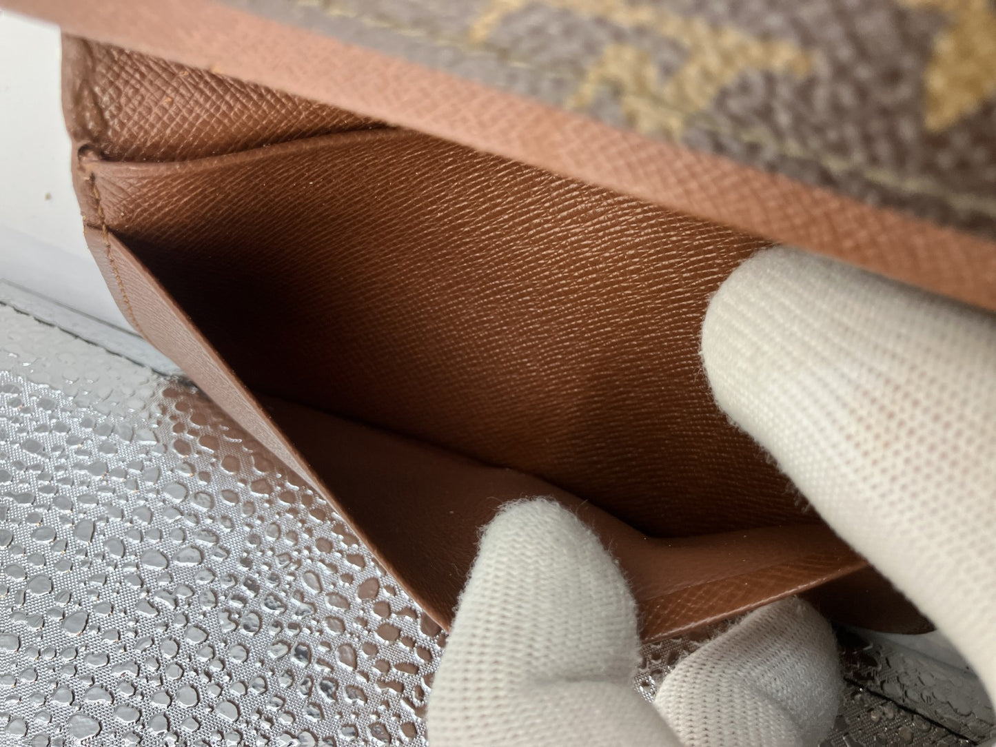 Louis Vuitton Monogram Bifold Compact Zip Wallet Brown Canvas Made in France