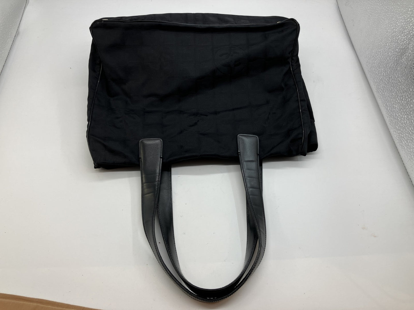 CHANEL New Travel Line Nylon Tote Bag Black Gold Hardware Serial Seal 9497289