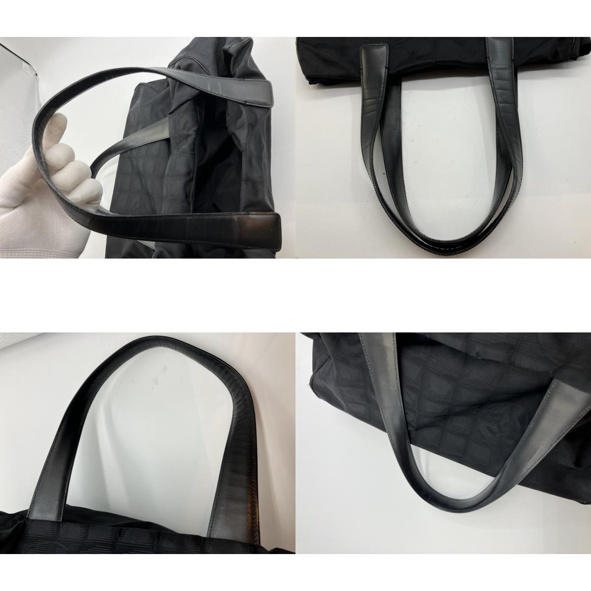CHANEL New Travel Line Nylon Tote Bag Black Gold Hardware Serial Seal 9497289