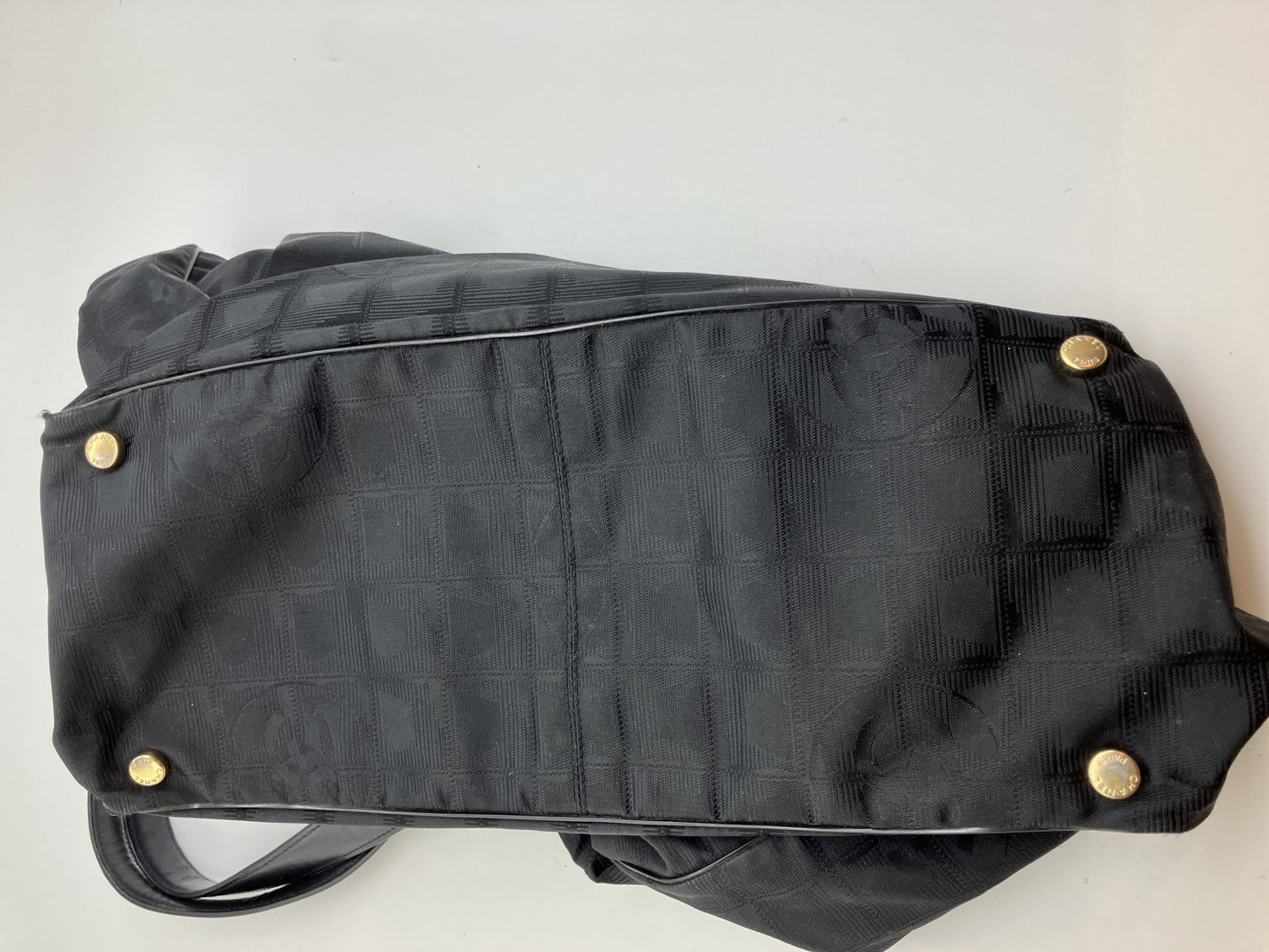 CHANEL New Travel Line Nylon Tote Bag Black Gold Hardware Serial Seal 9497289