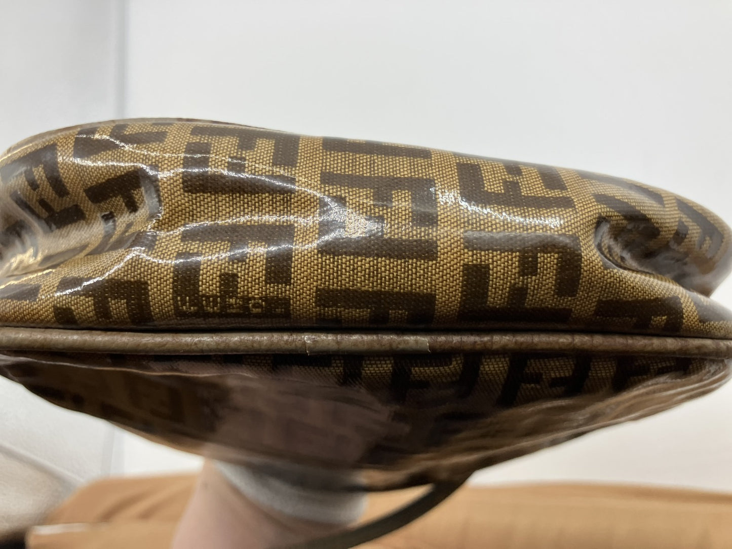 FENDI Zucca Mini Shoulder Bag PVC Leather Brown